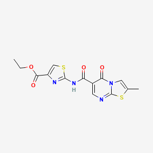 ethyl 2-{[(2-methyl-5-oxo-5H-[1,3]thiazolo[3,2-a]pyrimidin-6-yl)carbonyl]amino}-1,3-thiazole-4-carboxylate