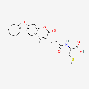 (2S)-2-{[3-(4-Methyl-2-oxo-6,7,8,9-tetrahydro-2H-[1]benzofuro[3,2-G]chromen-3-YL)propanoyl]amino}-3-(methylsulfanyl)propanoic acid