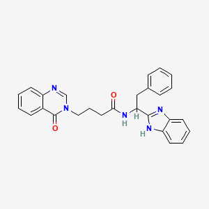 molecular formula C27H25N5O2 B11022980 N-[1-(1H-benzimidazol-2-yl)-2-phenylethyl]-4-(4-oxoquinazolin-3(4H)-yl)butanamide 