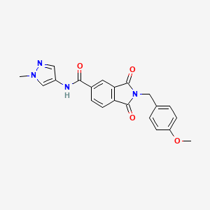 molecular formula C21H18N4O4 B11022988 2-(4-methoxybenzyl)-N-(1-methyl-1H-pyrazol-4-yl)-1,3-dioxo-2,3-dihydro-1H-isoindole-5-carboxamide 