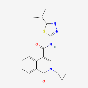 2-cyclopropyl-1-oxo-N-[5-(propan-2-yl)-1,3,4-thiadiazol-2-yl]-1,2-dihydroisoquinoline-4-carboxamide