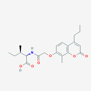 molecular formula C21H27NO6 B11023037 N-{[(8-methyl-2-oxo-4-propyl-2H-chromen-7-yl)oxy]acetyl}-L-isoleucine 