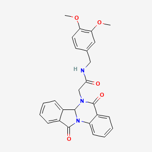 N-(3,4-dimethoxybenzyl)-2-(5,11-dioxo-6a,11-dihydroisoindolo[2,1-a]quinazolin-6(5H)-yl)acetamide