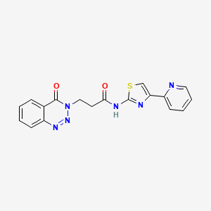 molecular formula C18H14N6O2S B11023044 3-(4-oxo-1,2,3-benzotriazin-3(4H)-yl)-N-[(2Z)-4-(pyridin-2-yl)-1,3-thiazol-2(3H)-ylidene]propanamide 