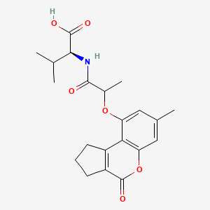 molecular formula C21H25NO6 B11023058 N-{2-[(7-methyl-4-oxo-1,2,3,4-tetrahydrocyclopenta[c]chromen-9-yl)oxy]propanoyl}-L-valine 