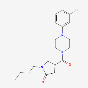 molecular formula C19H26ClN3O2 B11023072 1-Butyl-4-{[4-(3-chlorophenyl)piperazin-1-yl]carbonyl}pyrrolidin-2-one 