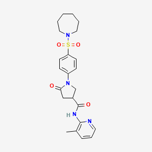 molecular formula C23H28N4O4S B11023096 1-[4-(azepan-1-ylsulfonyl)phenyl]-N-(3-methylpyridin-2-yl)-5-oxopyrrolidine-3-carboxamide 