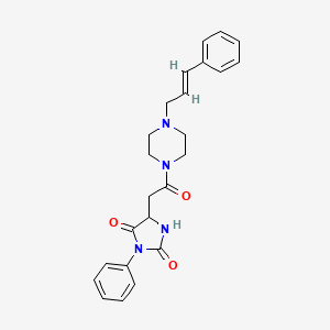 5-(2-oxo-2-{4-[(2E)-3-phenylprop-2-en-1-yl]piperazin-1-yl}ethyl)-3-phenylimidazolidine-2,4-dione