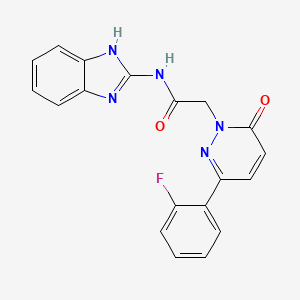 molecular formula C19H14FN5O2 B11023132 N-(1H-benzimidazol-2-yl)-2-[3-(2-fluorophenyl)-6-oxopyridazin-1(6H)-yl]acetamide 