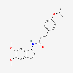 molecular formula C23H29NO4 B11023141 N-(5,6-dimethoxy-2,3-dihydro-1H-inden-1-yl)-3-[4-(propan-2-yloxy)phenyl]propanamide 