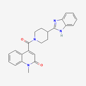 molecular formula C23H22N4O2 B11023155 4-{[4-(1H-benzimidazol-2-yl)piperidin-1-yl]carbonyl}-1-methylquinolin-2(1H)-one 