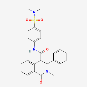 molecular formula C25H25N3O4S B11023167 N-[4-(dimethylsulfamoyl)phenyl]-2-methyl-1-oxo-3-phenyl-1,2,3,4-tetrahydroisoquinoline-4-carboxamide 