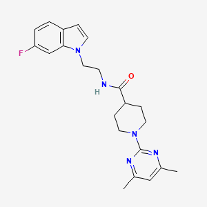 molecular formula C22H26FN5O B11023172 1-(4,6-dimethylpyrimidin-2-yl)-N-[2-(6-fluoro-1H-indol-1-yl)ethyl]piperidine-4-carboxamide 