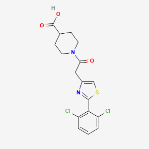 1-{[2-(2,6-Dichlorophenyl)-1,3-thiazol-4-yl]acetyl}piperidine-4-carboxylic acid