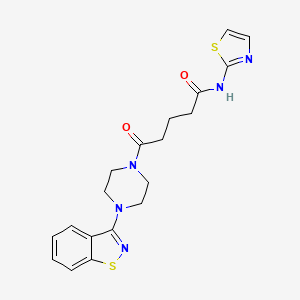 molecular formula C19H21N5O2S2 B11023186 5-[4-(1,2-benzothiazol-3-yl)piperazin-1-yl]-5-oxo-N-(1,3-thiazol-2-yl)pentanamide 