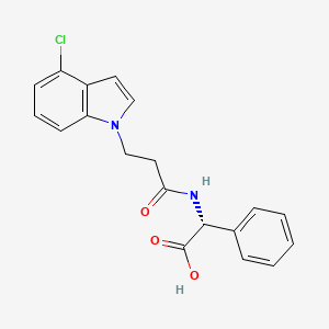 molecular formula C19H17ClN2O3 B11023218 (2R)-{[3-(4-chloro-1H-indol-1-yl)propanoyl]amino}(phenyl)ethanoic acid 