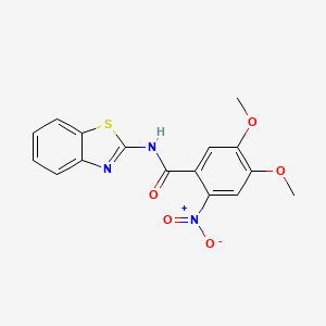 molecular formula C16H13N3O5S B11023260 N-(1,3-benzothiazol-2-yl)-4,5-dimethoxy-2-nitrobenzamide 