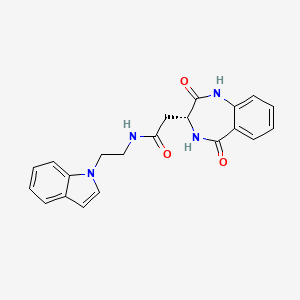 molecular formula C21H20N4O3 B11023275 2-[(3R)-2,5-dioxo-2,3,4,5-tetrahydro-1H-1,4-benzodiazepin-3-yl]-N-[2-(1H-indol-1-yl)ethyl]acetamide 