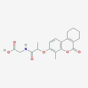 molecular formula C19H21NO6 B11023303 N-{2-[(4-methyl-6-oxo-7,8,9,10-tetrahydro-6H-benzo[c]chromen-3-yl)oxy]propanoyl}glycine 