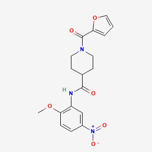 molecular formula C18H19N3O6 B11023346 1-(furan-2-ylcarbonyl)-N-(2-methoxy-5-nitrophenyl)piperidine-4-carboxamide 