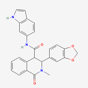 3-(1,3-benzodioxol-5-yl)-N-(1H-indol-6-yl)-2-methyl-1-oxo-1,2,3,4-tetrahydroisoquinoline-4-carboxamide