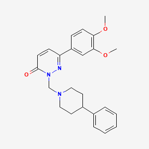 molecular formula C24H27N3O3 B11023356 6-(3,4-dimethoxyphenyl)-2-[(4-phenylpiperidin-1-yl)methyl]pyridazin-3(2H)-one 