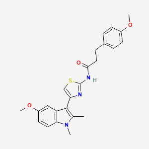 N-[(2E)-4-(5-methoxy-1,2-dimethyl-1H-indol-3-yl)-1,3-thiazol-2(3H)-ylidene]-3-(4-methoxyphenyl)propanamide