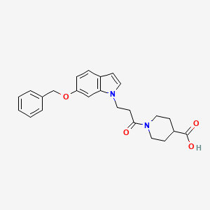 molecular formula C24H26N2O4 B11023364 1-{3-[6-(benzyloxy)-1H-indol-1-yl]propanoyl}piperidine-4-carboxylic acid 