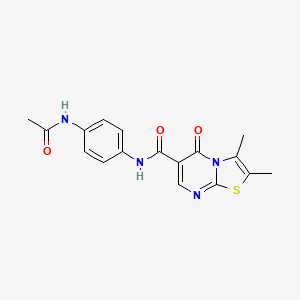 molecular formula C17H16N4O3S B11023366 N-[4-(acetylamino)phenyl]-2,3-dimethyl-5-oxo-5H-[1,3]thiazolo[3,2-a]pyrimidine-6-carboxamide 