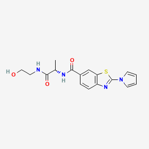 N-{(2S)-1-[(2-hydroxyethyl)amino]-1-oxopropan-2-yl}-2-(1H-pyrrol-1-yl)-1,3-benzothiazole-6-carboxamide