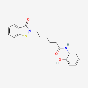 N-(2-hydroxyphenyl)-6-(3-oxo-1,2-benzothiazol-2(3H)-yl)hexanamide