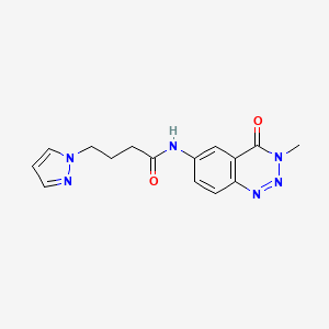 N-(3-methyl-4-oxo-3,4-dihydro-1,2,3-benzotriazin-6-yl)-4-(1H-pyrazol-1-yl)butanamide