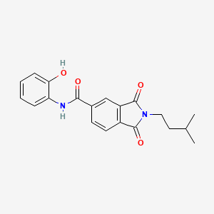 molecular formula C20H20N2O4 B11023496 N-(2-hydroxyphenyl)-2-(3-methylbutyl)-1,3-dioxo-2,3-dihydro-1H-isoindole-5-carboxamide 