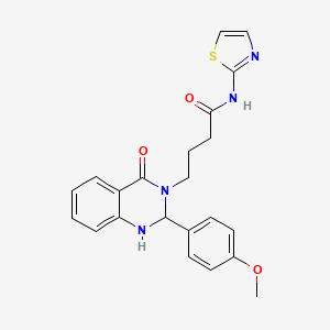 molecular formula C22H22N4O3S B11023502 4-[2-(4-methoxyphenyl)-4-oxo-1,4-dihydroquinazolin-3(2H)-yl]-N-(1,3-thiazol-2-yl)butanamide 