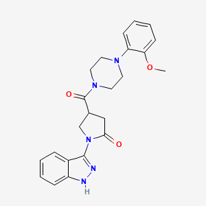 molecular formula C23H25N5O3 B11023507 1-(1H-indazol-3-yl)-4-{[4-(2-methoxyphenyl)piperazin-1-yl]carbonyl}pyrrolidin-2-one 