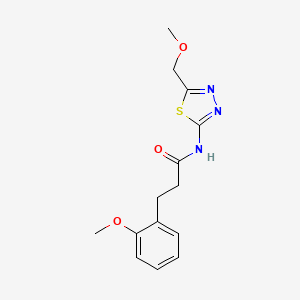 molecular formula C14H17N3O3S B11023529 N-[(2E)-5-(methoxymethyl)-1,3,4-thiadiazol-2(3H)-ylidene]-3-(2-methoxyphenyl)propanamide 