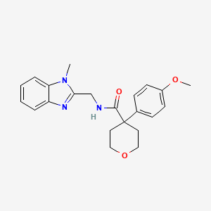 4-(4-methoxyphenyl)-N-[(1-methyl-1H-benzimidazol-2-yl)methyl]tetrahydro-2H-pyran-4-carboxamide