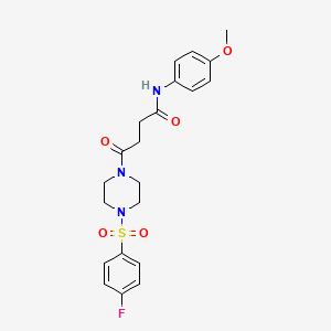 molecular formula C21H24FN3O5S B11023535 4-(4-((4-fluorophenyl)sulfonyl)piperazin-1-yl)-N-(4-methoxyphenyl)-4-oxobutanamide 