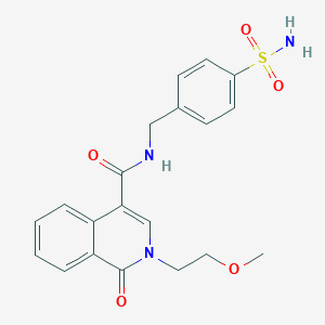 molecular formula C20H21N3O5S B11023612 2-(2-methoxyethyl)-1-oxo-N-(4-sulfamoylbenzyl)-1,2-dihydroisoquinoline-4-carboxamide 