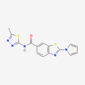 N-[(2E)-5-methyl-1,3,4-thiadiazol-2(3H)-ylidene]-2-(1H-pyrrol-1-yl)-1,3-benzothiazole-6-carboxamide