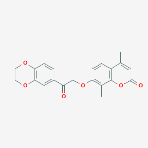 molecular formula C21H18O6 B11023663 7-[2-(2,3-dihydro-1,4-benzodioxin-6-yl)-2-oxoethoxy]-4,8-dimethyl-2H-chromen-2-one 