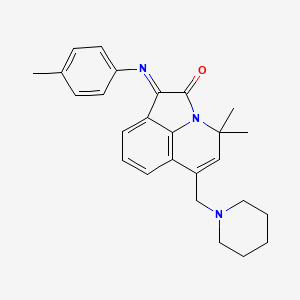 4,4-dimethyl-1-[(4-methylphenyl)imino]-6-(piperidinomethyl)-4H-pyrrolo[3,2,1-ij]quinolin-2(1H)-one