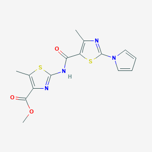 molecular formula C15H14N4O3S2 B11023684 methyl 5-methyl-2-({[4-methyl-2-(1H-pyrrol-1-yl)-1,3-thiazol-5-yl]carbonyl}amino)-1,3-thiazole-4-carboxylate 