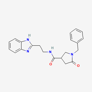 molecular formula C21H22N4O2 B11023699 N-[2-(1H-benzimidazol-2-yl)ethyl]-1-benzyl-5-oxopyrrolidine-3-carboxamide 