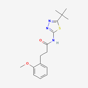 molecular formula C16H21N3O2S B11023729 N-[(2E)-5-tert-butyl-1,3,4-thiadiazol-2(3H)-ylidene]-3-(2-methoxyphenyl)propanamide 