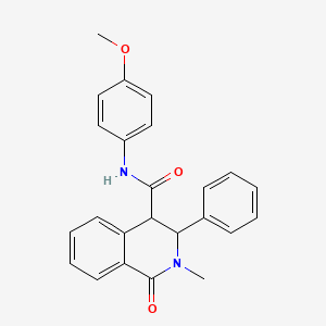 molecular formula C24H22N2O3 B11023778 N-(4-methoxyphenyl)-2-methyl-1-oxo-3-phenyl-1,2,3,4-tetrahydroisoquinoline-4-carboxamide 