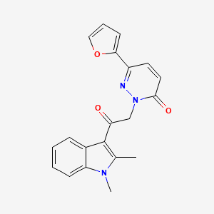 molecular formula C20H17N3O3 B11023792 2-[2-(1,2-dimethyl-1H-indol-3-yl)-2-oxoethyl]-6-(furan-2-yl)pyridazin-3(2H)-one 