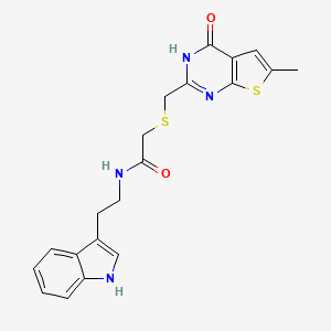 2-{[(4-hydroxy-6-methylthieno[2,3-d]pyrimidin-2-yl)methyl]sulfanyl}-N-[2-(1H-indol-3-yl)ethyl]acetamide