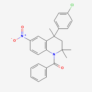 [4-(4-chlorophenyl)-2,2,4-trimethyl-6-nitro-3,4-dihydroquinolin-1(2H)-yl](phenyl)methanone