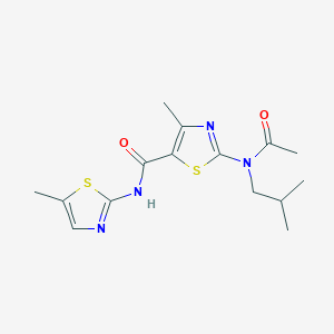 2-[acetyl(2-methylpropyl)amino]-4-methyl-N-(5-methyl-1,3-thiazol-2-yl)-1,3-thiazole-5-carboxamide